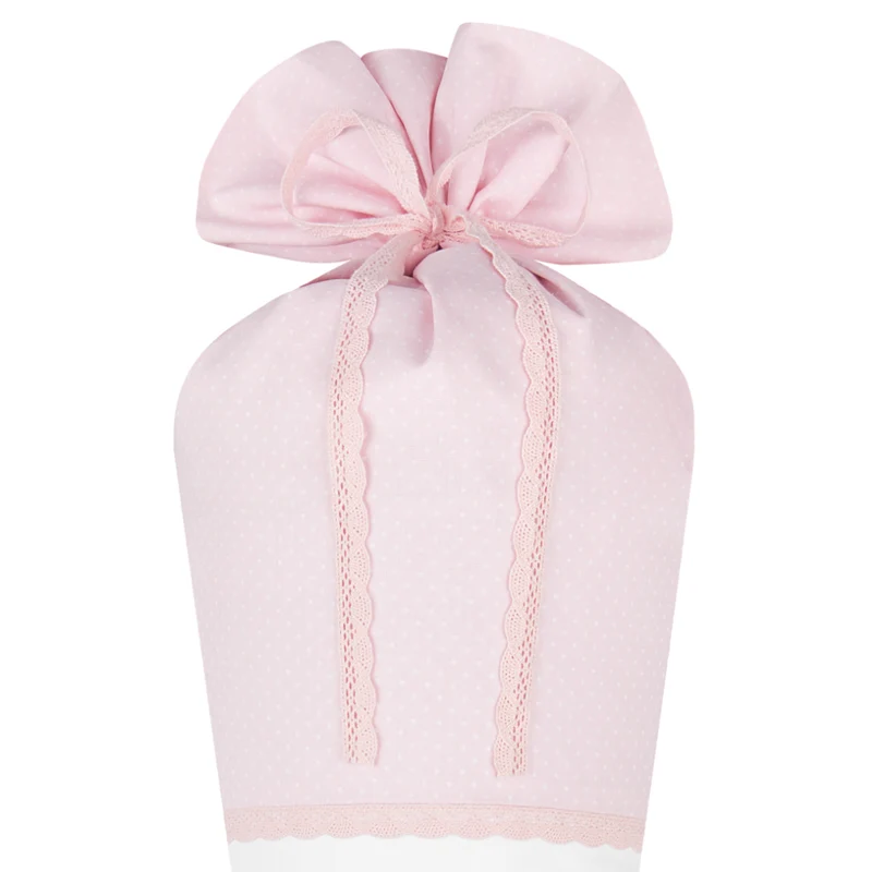 Schultüte aus rosa Stoff für Mädchen | Personalisierte Stoffschultüte mit einem Herz | Optional mit Füllkissen und Spitzenschutz