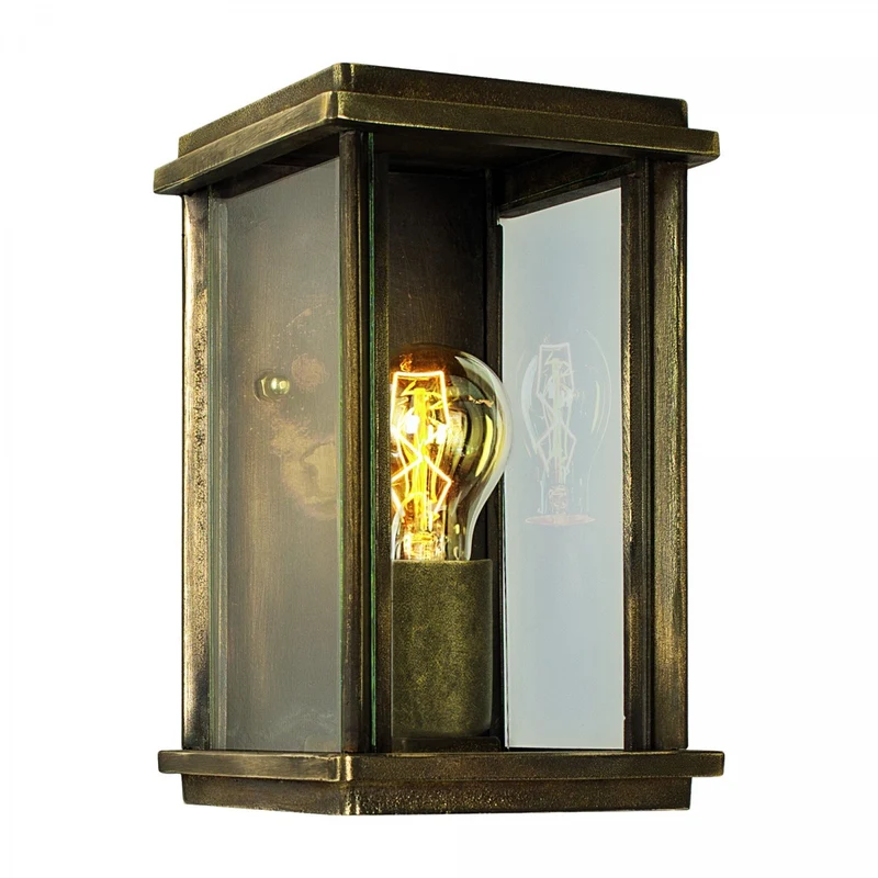 Casa Padrino Jugendstil Außenwandleuchte 15 x 15 x H. 24 cm - Bronze - Nostalgische Wetterfeste Außenleuchte