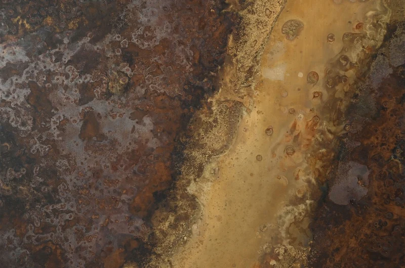 Casa Padrino Luxus Wanddekoration 102 x 5 x H. 101,5 cm - Zweiteiliges Wandrelief Fragment aus Stahl mit Messing im geätzten Antik-Messing Finish - Luxus Deko Accessoires