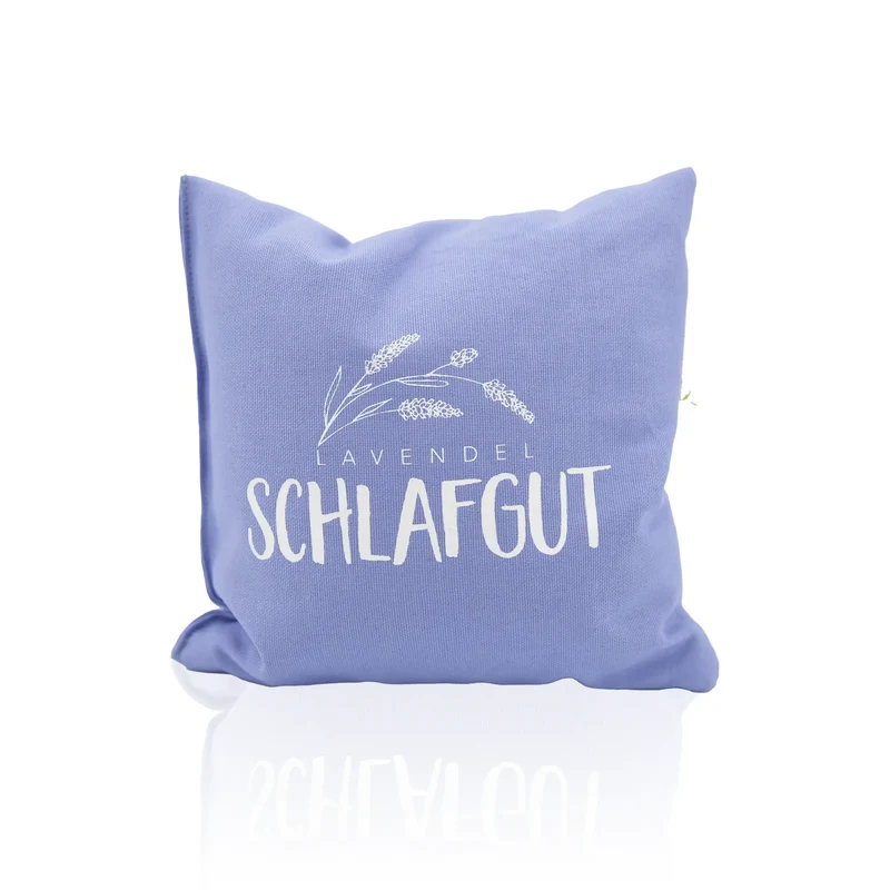 Lavendelkissen 20x20cm, "Schlaf gut", Lavender Blue