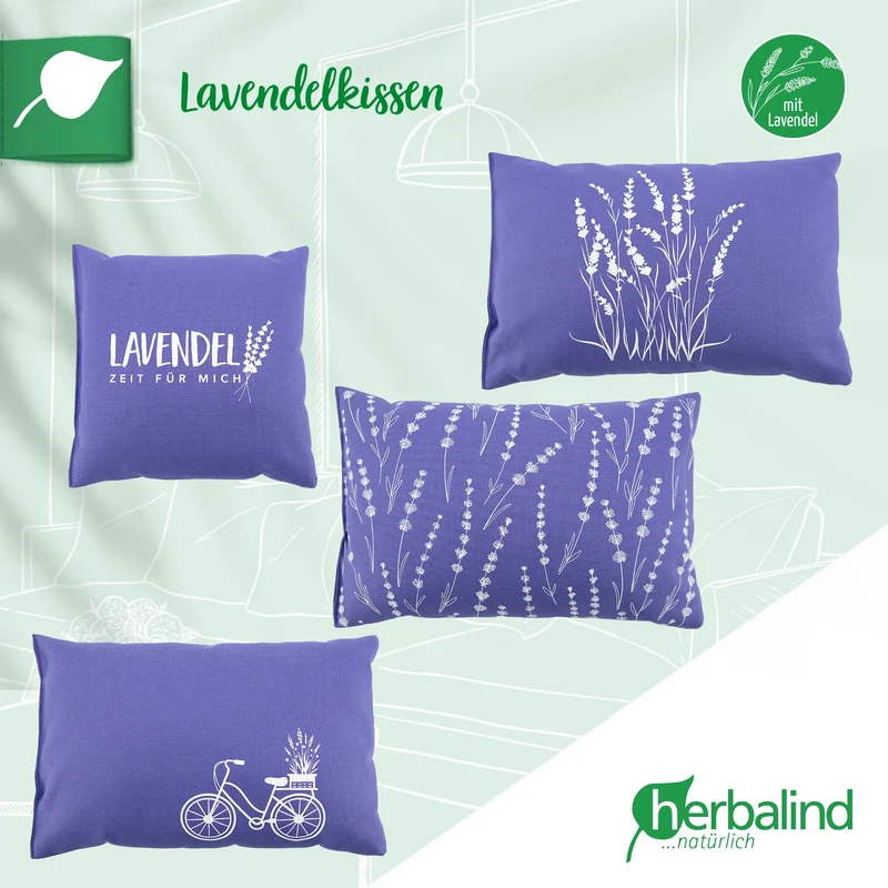 Lavendelkissen 20x20cm, "Zeit für mich", Lavender