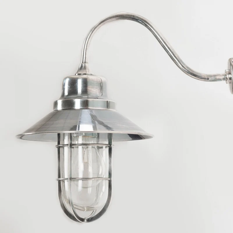 Casa Padrino Jugendstil Hofleuchte 21 x 37 x H. 32 cm - Silber - Nostalgische Wetterfeste Außenleuchte