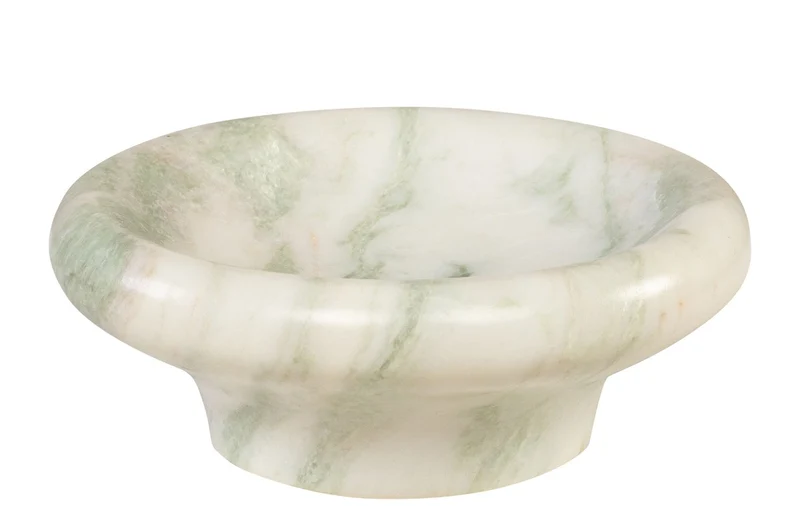 Casa Padrino Luxus Marmor Schale Grün 20 x 20 x H. 8 cm - Runde Schale mit sanft gerundeter Wandung aus hochwertigem Indian Green Onyx - Luxus Deko Accessoires