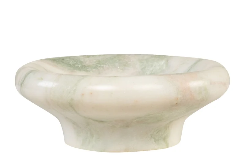 Casa Padrino Luxus Marmor Schale Grün 20 x 20 x H. 8 cm - Runde Schale mit sanft gerundeter Wandung aus hochwertigem Indian Green Onyx - Luxus Deko Accessoires