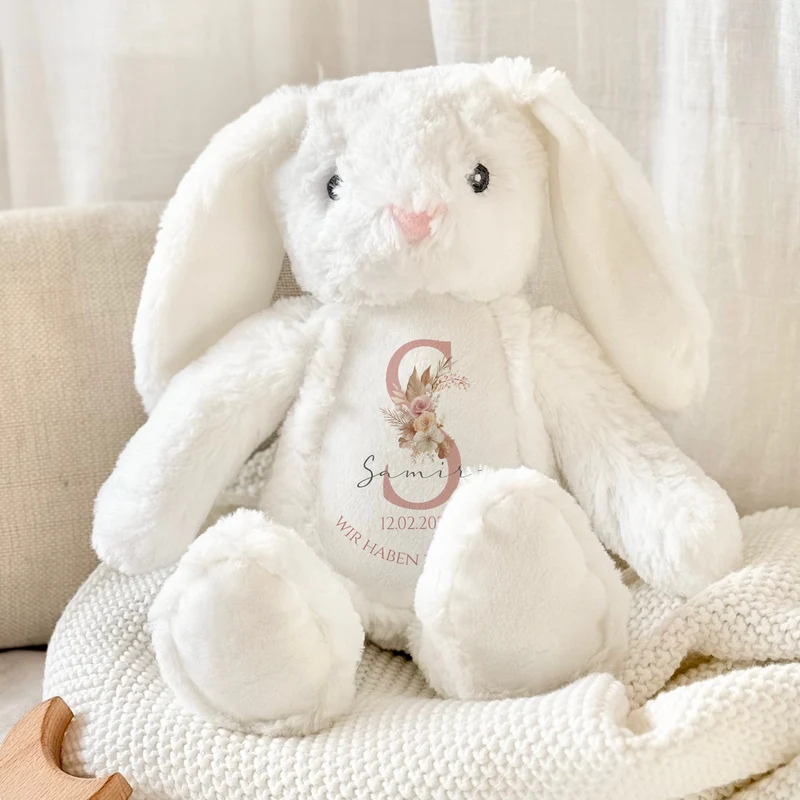 Personalisiertes Plüschtier Namen Datum Spruch Baby Geschenk Geburt Taufe Geburtstag