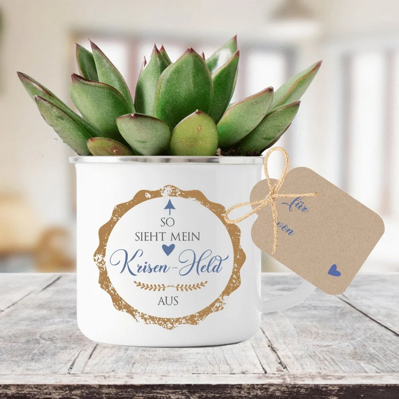 Tasse "So sieht mein Krisenheld aus" | Wertschätzendes Geschenk u. schöne Geschenkidee um sich zu Bedanken | Dankeschöngeschenk für Ihn u. Sie, Ärzte, Helfer u. Unterstützer | Tassengeschenk inkl. Geschenkanhänger | 2 Farbvarianten zur Auswahl