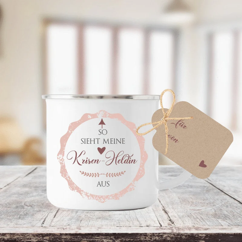 Tasse "So sieht mein Krisenheld aus" | Wertschätzendes Geschenk u. schöne Geschenkidee um sich zu Bedanken | Dankeschöngeschenk für Ihn u. Sie, Ärzte, Helfer u. Unterstützer | Tassengeschenk inkl. Geschenkanhänger | 2 Farbvarianten zur Auswahl