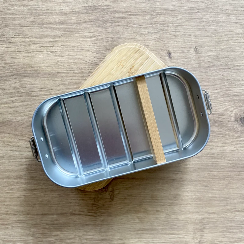 Nachhaltige Brotdose mit Bambus und Namen - Rehkitz | Wählbar in Edelstahl | Personalisiertes Geschenk für Mädchen