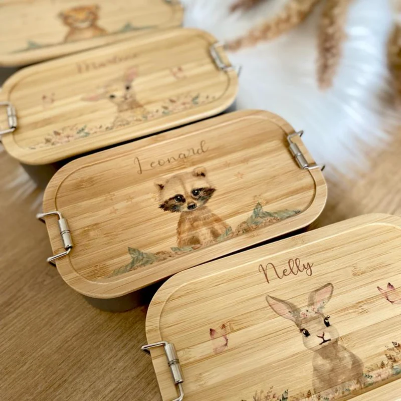 Frühstücksbox Löwe mit Namen für Mädchen und Jungen | Kinder Lunchbox mit Tiermotiv | Brotdose für Kindergarten und Schule | Personalisiertes Kindergeschenk