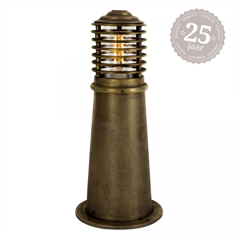 Casa Padrino Jugendstil Sockelleuchte 19 x 19 x H. 45 cm - Bronze - Nostalgische Wetterfeste Außenleuchte