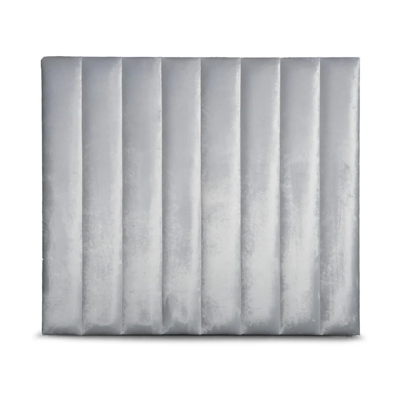 Casa Padrino Luxus Samt Bett-Kopfteil Silber 200 x H. 140 cm - Luxus Hotel & Schlafzimmer Möbel