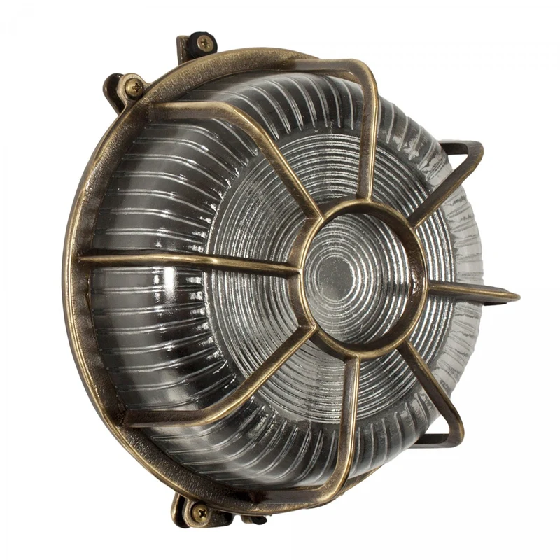 Casa Padrino Jugendstil Schiffslampe 20 x 12 x H. 20 cm - Bronze - Nostalgische Wetterfeste Außenleuchte