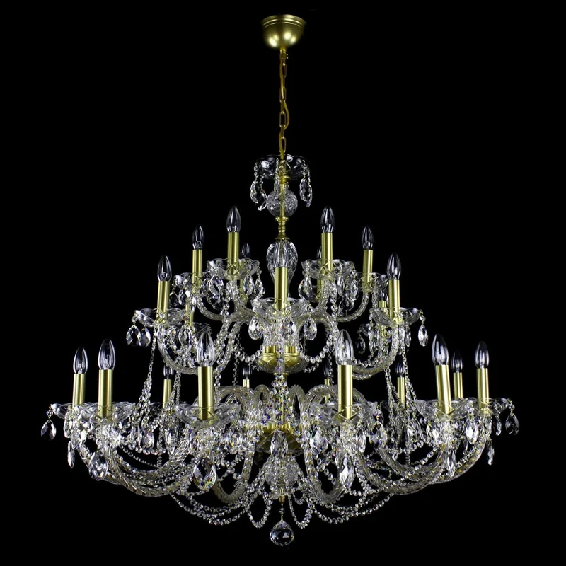 Casa Padrino Luxus Barock Kristall Kronleuchter Gold Ø 105 x H. 90 cm - Prunkvolle Messing Kronleuchter mit böhmischem Kristallglas - Barock Möbel - Edel & Prunkvoll