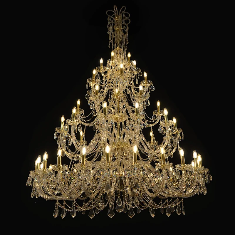Casa Padrino Luxus Barock Kristall Kronleuchter Gold Ø 170 x H. 235 cm - Prunkvolle Messing Kronleuchter mit böhmischem Kristallglas - Barock Möbel - Edel & Prunkvoll