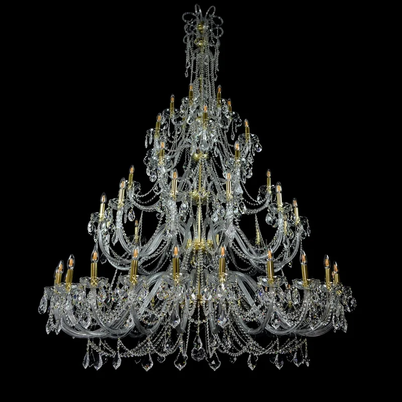 Casa Padrino Luxus Barock Kristall Kronleuchter Gold Ø 170 x H. 235 cm - Prunkvolle Messing Kronleuchter mit böhmischem Kristallglas - Barock Möbel - Edel & Prunkvoll