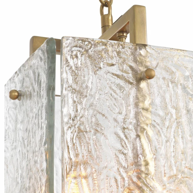Casa Padrino Luxus Hängeleuchte Vintage Messing H. 54,5 cm - Luxus Pendelleuchte - Luxus Leuchten