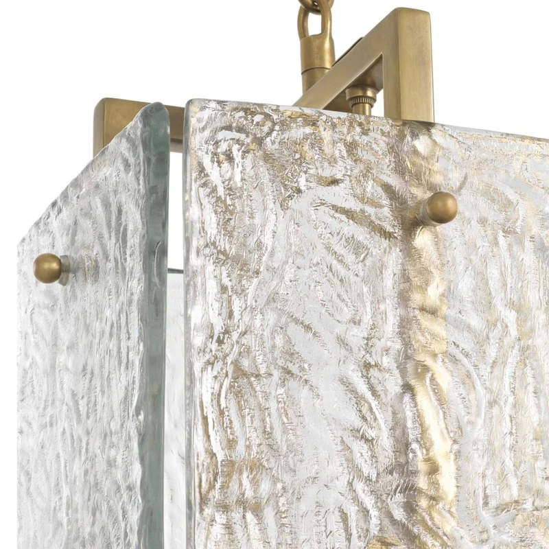 Casa Padrino Luxus Hängeleuchte Vintage Messing H. 54,5 cm - Luxus Pendelleuchte - Luxus Leuchten