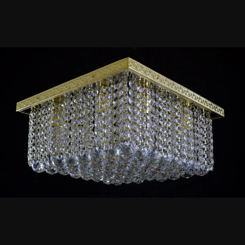 Casa Padrino Luxus Barock Kristall Wandleuchte Gold 40 x 40 x H. 33 cm - Prunkvolle Messing Wandleuchte mit böhmischem Kristallglas - Barock Möbel - Edel & Prunkvoll