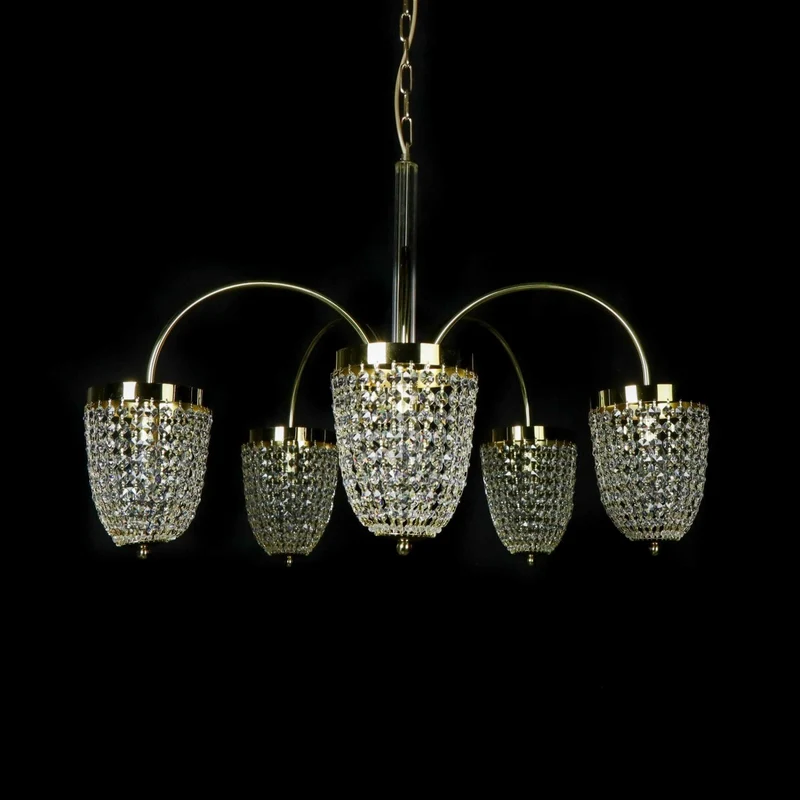 Casa Padrino Luxus Barock Kristall Kronleuchter Gold Ø 75 x H. 58 cm - Prunkvolle Messing Kronleuchter mit böhmischem Kristallglas - Barock Möbel - Edel & Prunkvoll