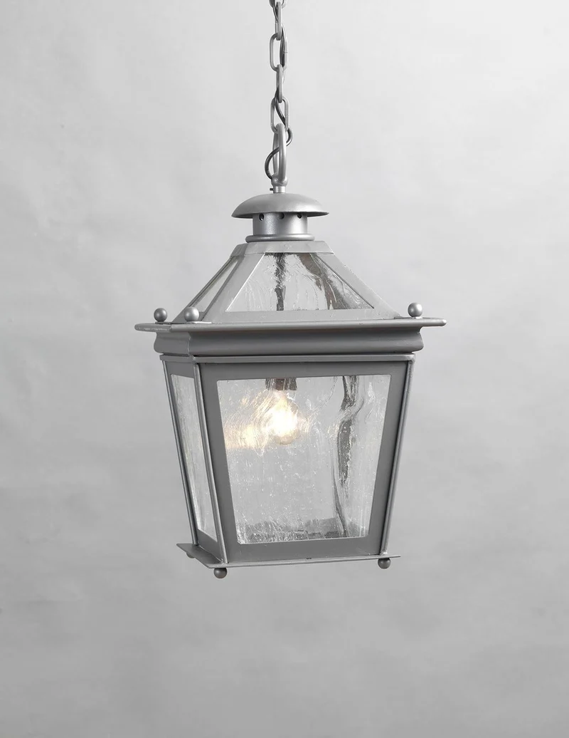 Casa Padrino Luxus Außen Hängeleuchte Laterne Grau B. 45 x H. 68 cm - Handgefertigte Laterne aus Schmiedeeisen - Luxus Kollektion - Edel & Prunkvoll