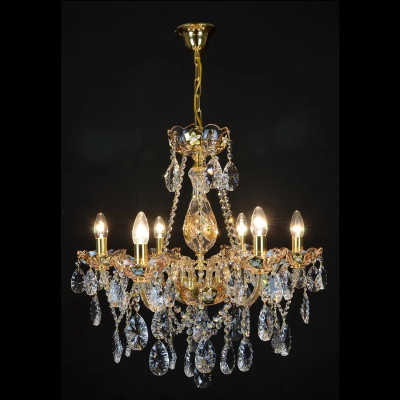 Casa Padrino Luxus Barock Kristall Kronleuchter Gold Ø 62 x H. 56 cm - Prunkvolle Messing Kronleuchter mit böhmischem Kristallglas - Barock Möbel - Edel & Prunkvoll