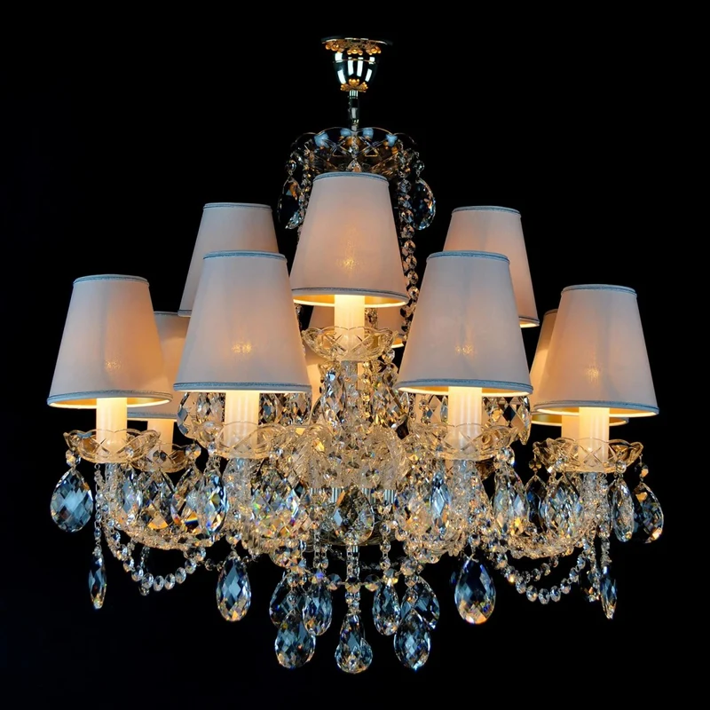 Casa Padrino Luxus Barock Kristall Kronleuchter Silber Ø 76 x H. 56 cm - Prunkvolle Messing Kronleuchter mit böhmischem Kristallglas - Barock Möbel - Edel & Prunkvoll