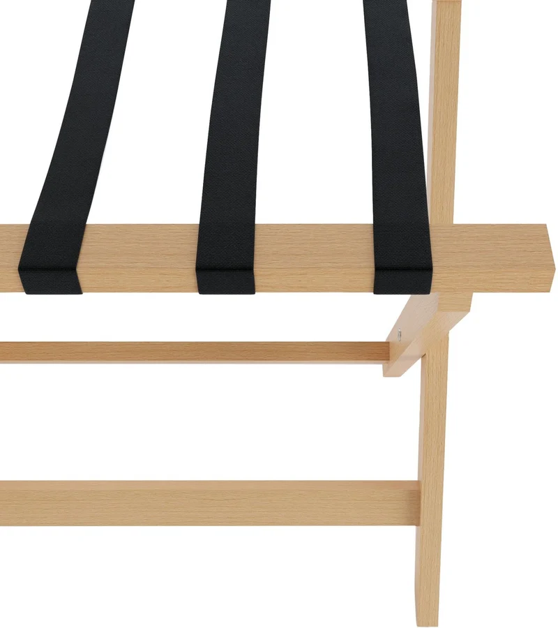 Casa Padrino Luxus Kofferständer Gepäckablage aus Buchenholz mit Textilgurten in Naturfarben / Anthrazit 70 x 41 x H. 61 cm