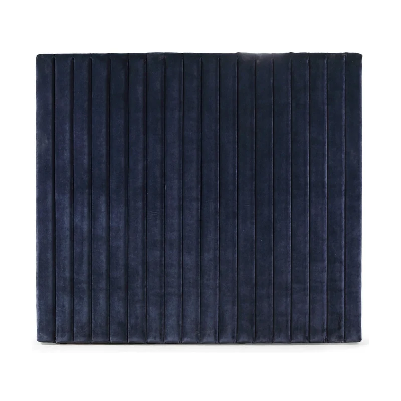Casa Padrino Luxus Samt Bett-Kopfteil Dunkelblau 200 x H. 140 cm - Luxus Hotel & Schlafzimmer Möbel