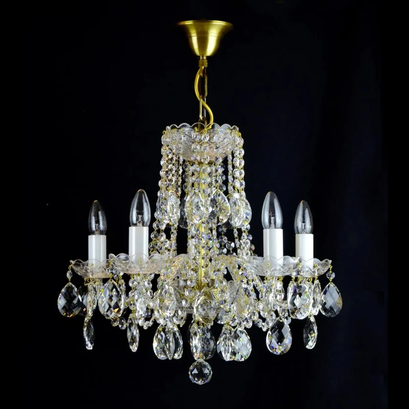 Casa Padrino Luxus Barock Kristall Kronleuchter Silber Ø 46 x H. 45 cm - Prunkvolle Messing Kronleuchter mit böhmischem Kristallglas - Barock Möbel - Edel & Prunkvoll