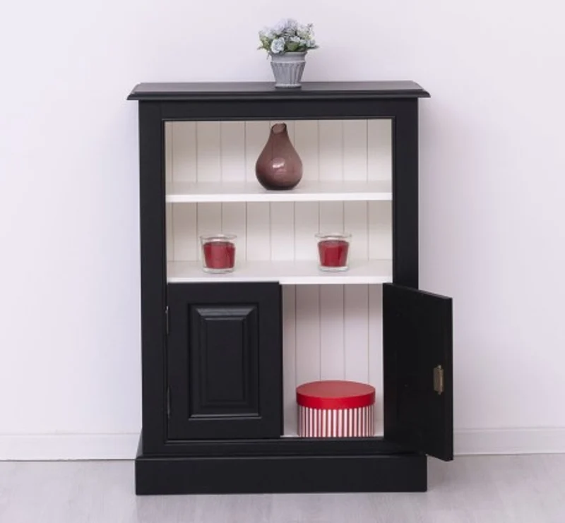 Casa Padrino Bücherregal im Landhausstil mit 2 Türen und 1 Ablage, 76 x 35 x 102 cm