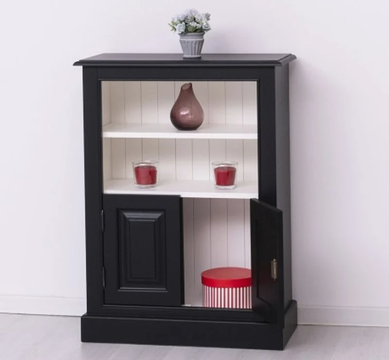 Casa Padrino Bücherregal im Landhausstil mit 2 Türen und 1 Ablage, 76 x 35 x 102 cm