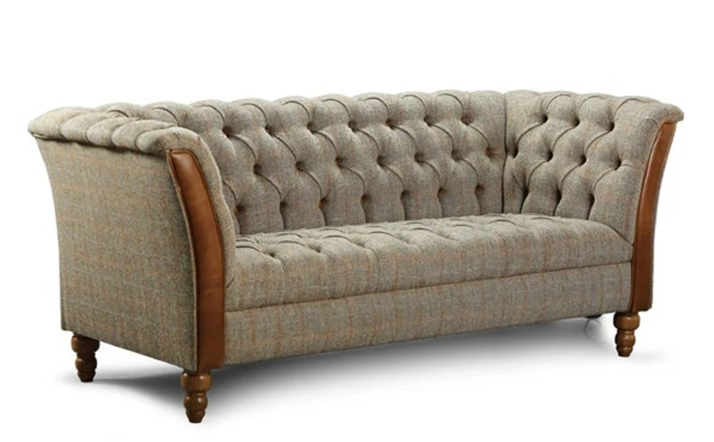 Casa Padrino Luxus Chesterfield Fußhocker Cezar 60x40 60 x 40 x H. 45 cm - Eleganter Wohnzimmer Fußhocker mit Echtleder - Chesterfield Wohnzimmer Möbel