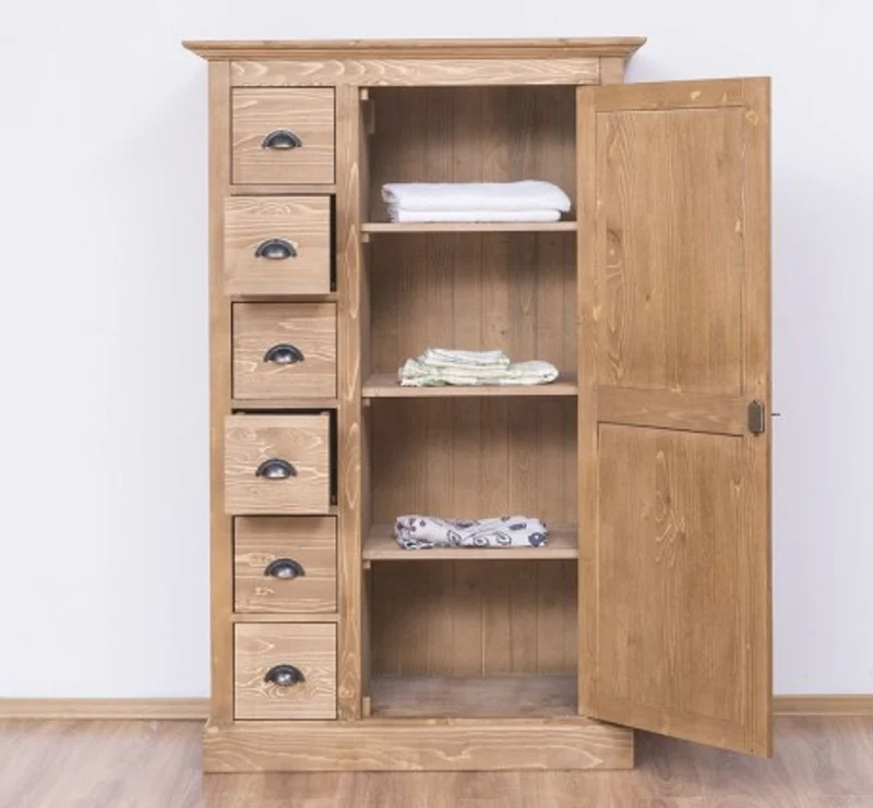 Casa Padrino Kleiderschrank im Landhausstil mit 1 Tür und 6 Schubladen, 101 x 49 x 160 cm
