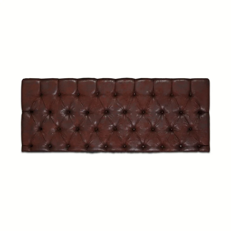 Casa Padrino Chesterfield Leder Bett-Kopfteil Rotbraun 200 x H. 140 cm - Chesterfield Echtleder Hotel & Schlafzimmer Möbel