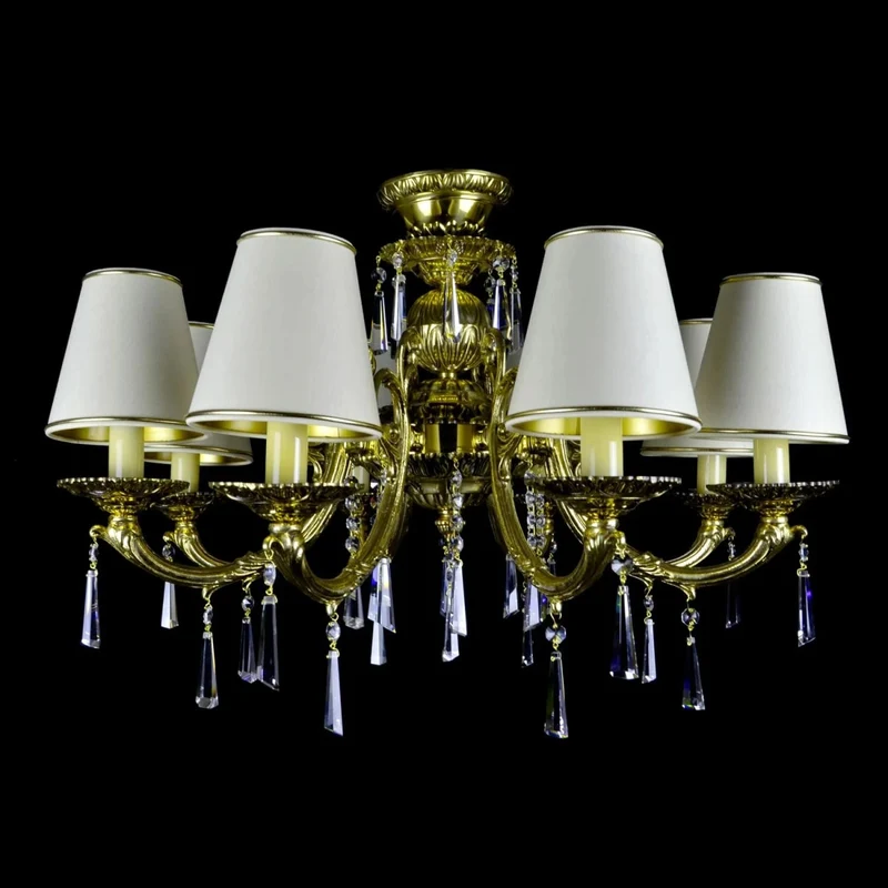 Casa Padrino Luxus Barock Kristall Kronleuchter Gold Ø 70 x H. 45 cm - Prunkvolle Messing Kronleuchter mit böhmischem Kristallglas - Barock Möbel - Edel & Prunkvoll