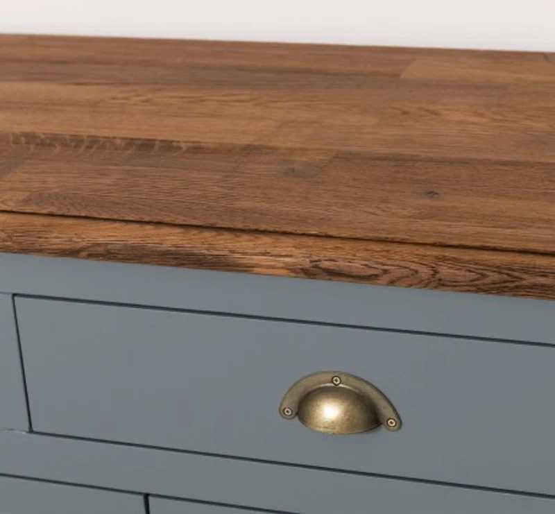 Casa Padrino Sideboard im Landhausstil mit 4 Türen, 8 Schubladen und Eichenholzplatte, 239 x 47 x 93 cm