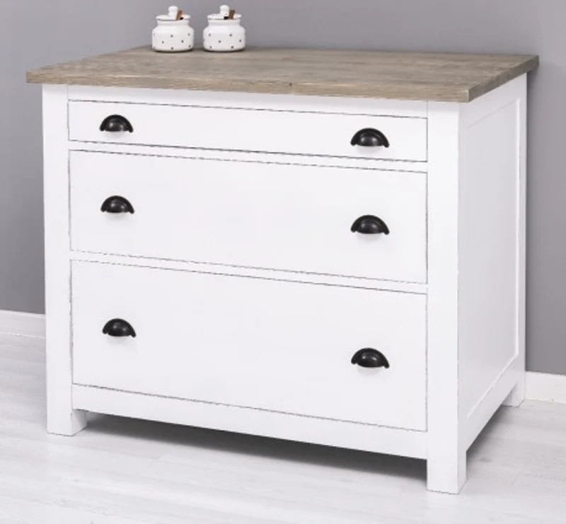 Casa Padrino Küchenschrank im Landhausstil mit 3 Schubladen, 110 x 65 x 90 cm