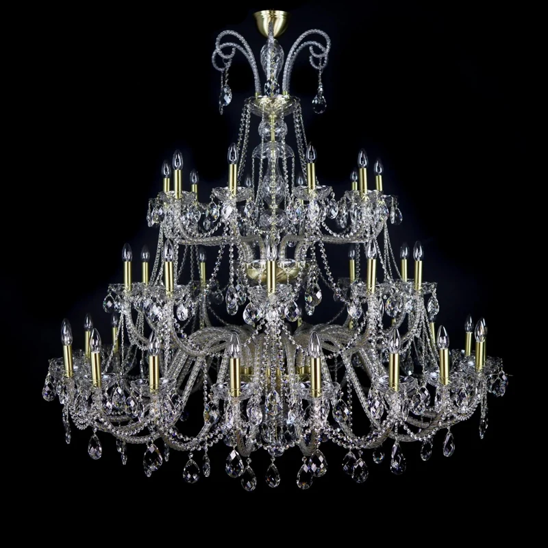 Casa Padrino Luxus Barock Kristall Kronleuchter Gold Ø 160 x H. 160 cm - Prunkvolle Messing Kronleuchter mit böhmischem Kristallglas - Barock Möbel - Edel & Prunkvoll