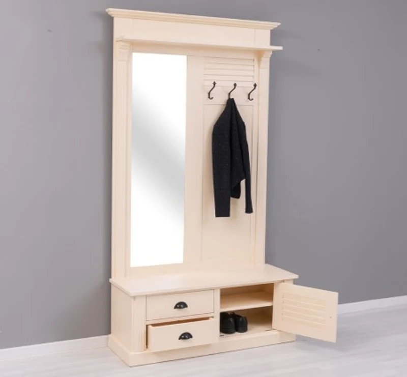 Casa Padrino Garderobe im Landhausstil mit 1 Tür und 2 Schubladen, 121 x 41 x 210 cm