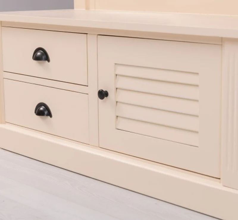 Casa Padrino Garderobe im Landhausstil mit 1 Tür und 2 Schubladen, 121 x 41 x 210 cm