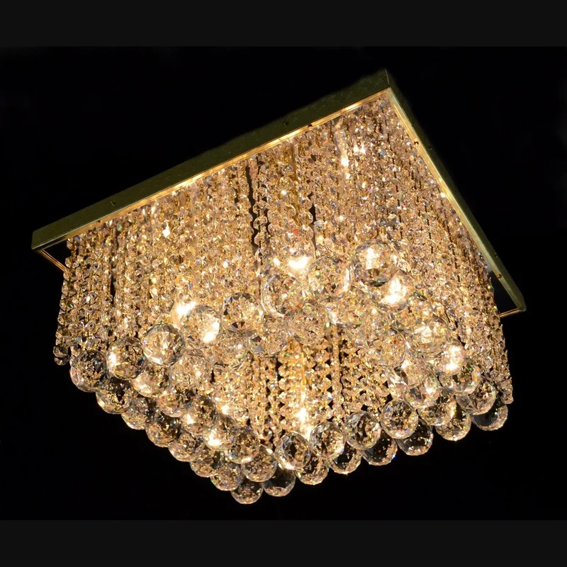 Casa Padrino Luxus Barock Kristall Wandleuchte Gold 40 x 40 x H. 33 cm - Prunkvolle Messing Wandleuchte mit böhmischem Kristallglas - Barock Möbel - Edel & Prunkvoll