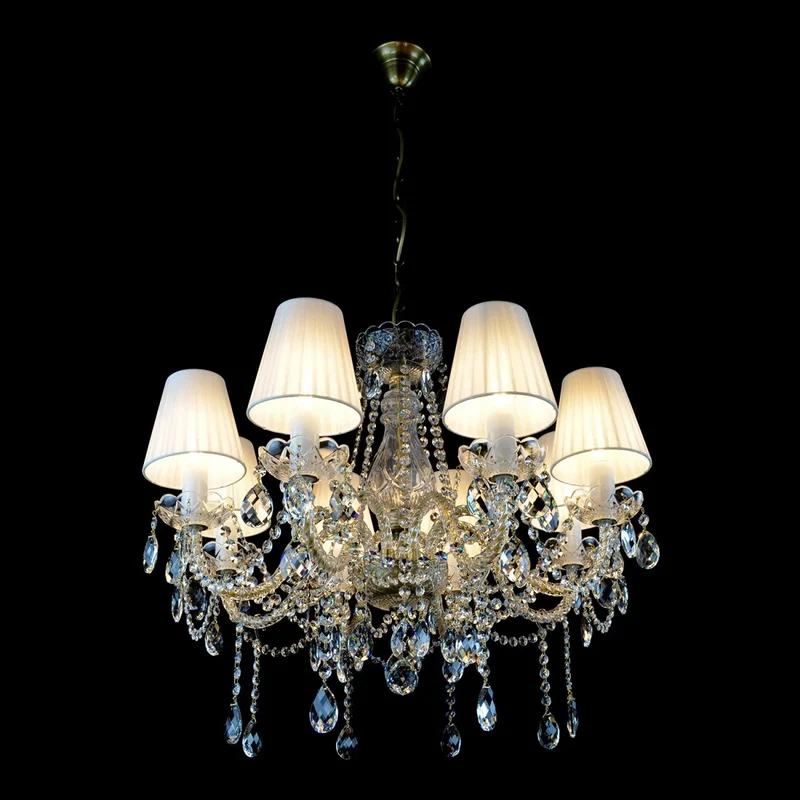 Casa Padrino Luxus Barock Kristall Kronleuchter Silber Ø 67 x H. 56 cm - Prunkvolle Messing Kronleuchter mit böhmischem Kristallglas - Barock Möbel - Edel & Prunkvoll