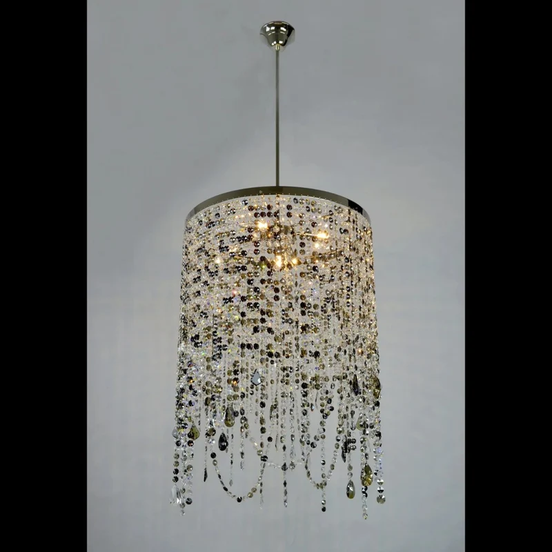 Casa Padrino Luxus Kristall Hängeleuchte Silber Ø 50 x H. 75 cm - Prunkvolle Messing Hängeleuchte mit böhmischem Kristallglas - Barock Möbel - Edel & Prunkvoll