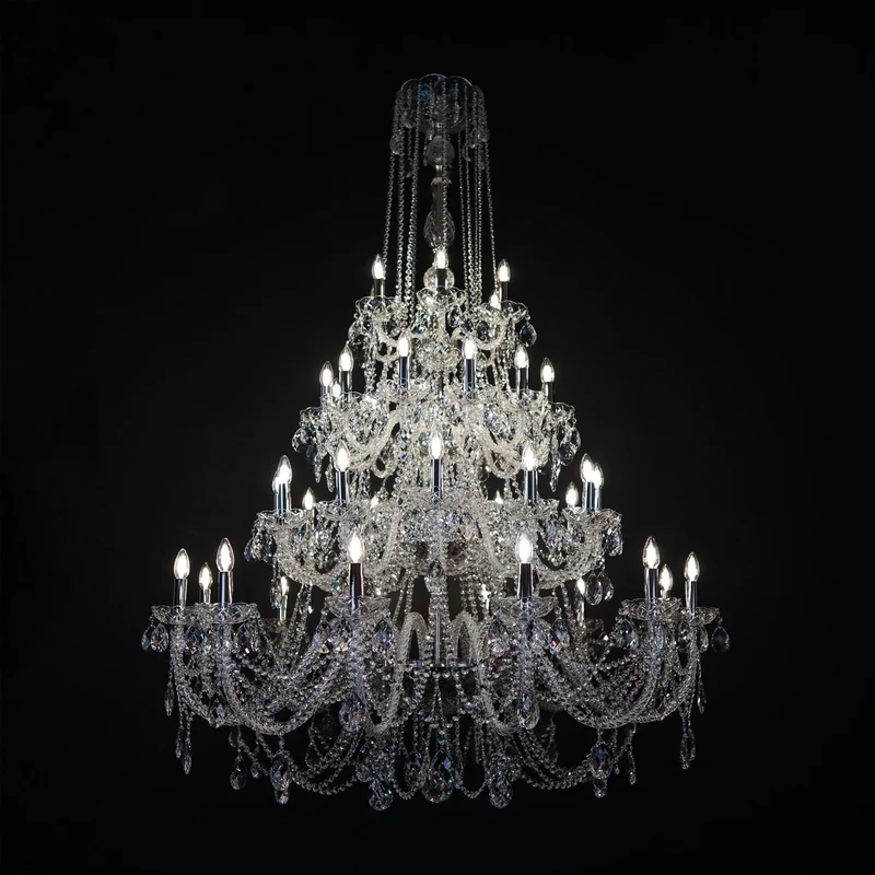 Casa Padrino Luxus Barock Kristall Kronleuchter Gold Ø 143 x H. 186 cm - Prunkvolle Messing Kronleuchter mit böhmischem Kristallglas - Barock Möbel - Edel & Prunkvoll