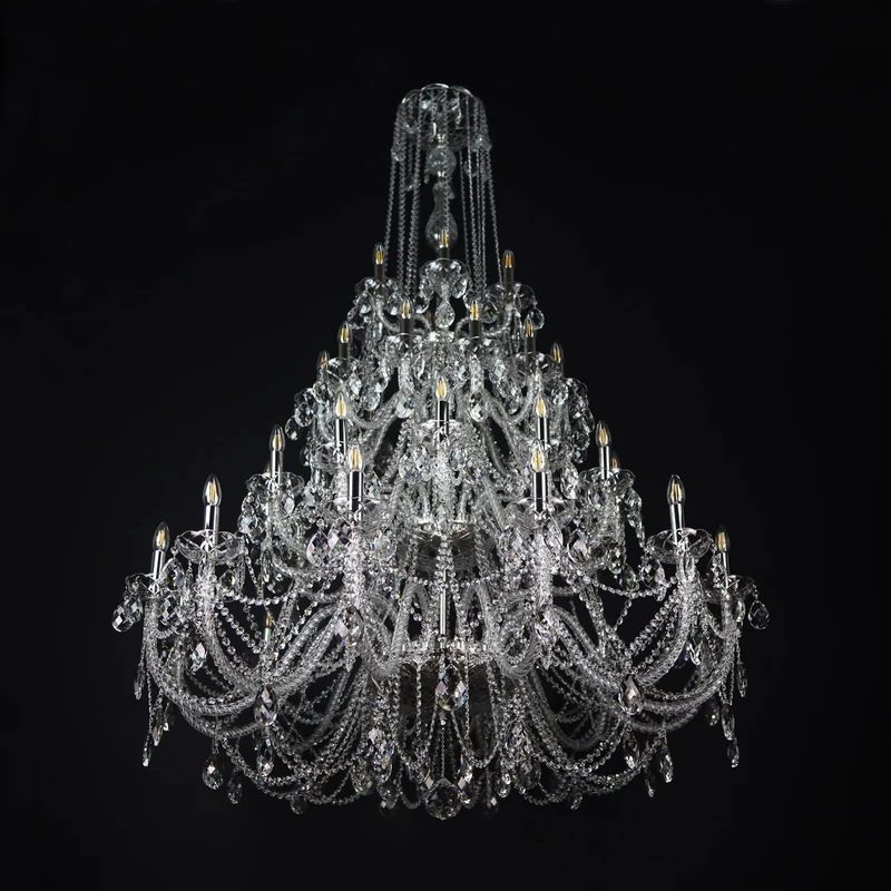 Casa Padrino Luxus Barock Kristall Kronleuchter Gold Ø 143 x H. 186 cm - Prunkvolle Messing Kronleuchter mit böhmischem Kristallglas - Barock Möbel - Edel & Prunkvoll