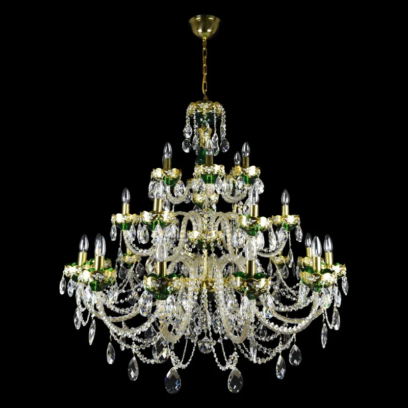 Casa Padrino Luxus Barock Kristall Kronleuchter Gold Ø 100 x H. 97 cm - Prunkvolle Messing Kronleuchter mit böhmischem Kristallglas - Barock Möbel - Edel & Prunkvoll