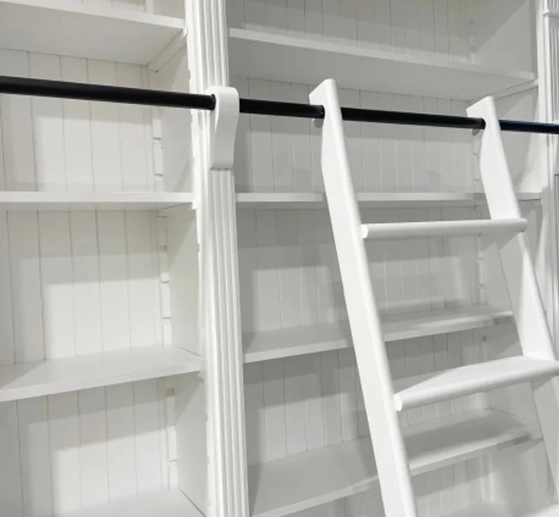 Casa Padrino Bücherregal im Landhausstil mit Leiter, 269 x 39 x 238 cm