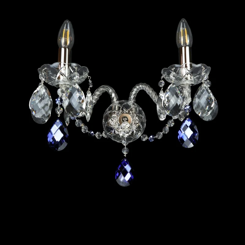 Casa Padrino Luxus Barock Kristall Wandleuchte Silber 38 x 18 x H. 26 cm - Prunkvolle Messing Wandleuchte mit böhmischem Kristallglas - Barock Möbel - Edel & Prunkvoll