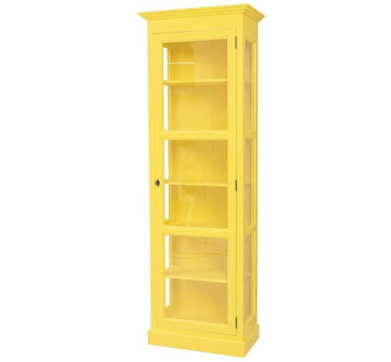 Casa Padrino Vitrine im Landhausstil mit 1 Glastür, 75 x 40 x 220 cm