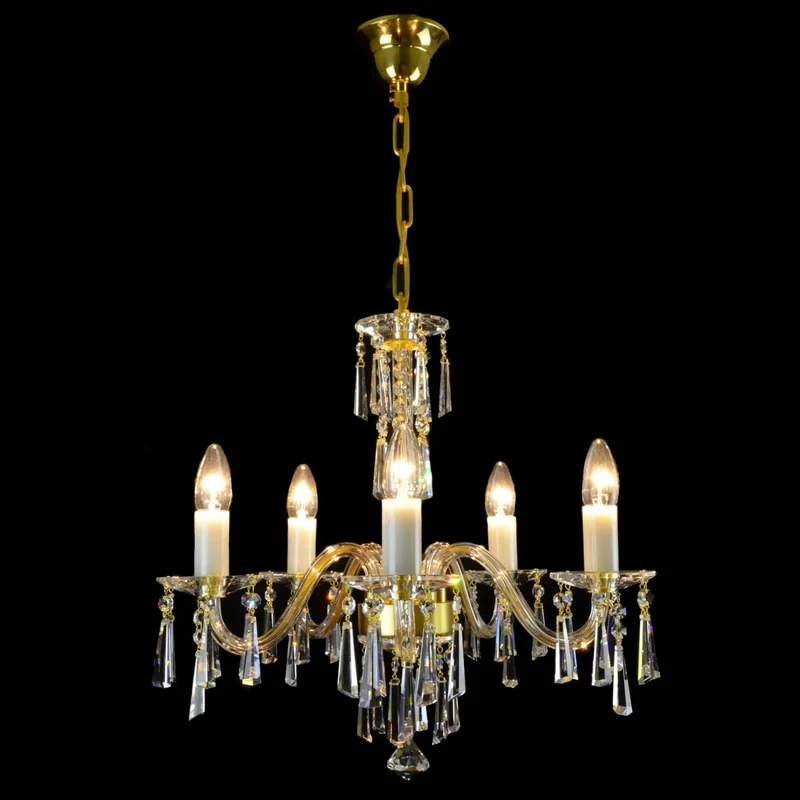 Casa Padrino Luxus Barock Kristall Kronleuchter Gold Ø 56 x H. 50 cm - Prunkvolle Messing Kronleuchter mit böhmischem Kristallglas - Barock Möbel - Edel & Prunkvoll